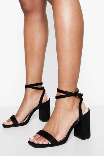 Black Wide Fit Two Part Block Heels