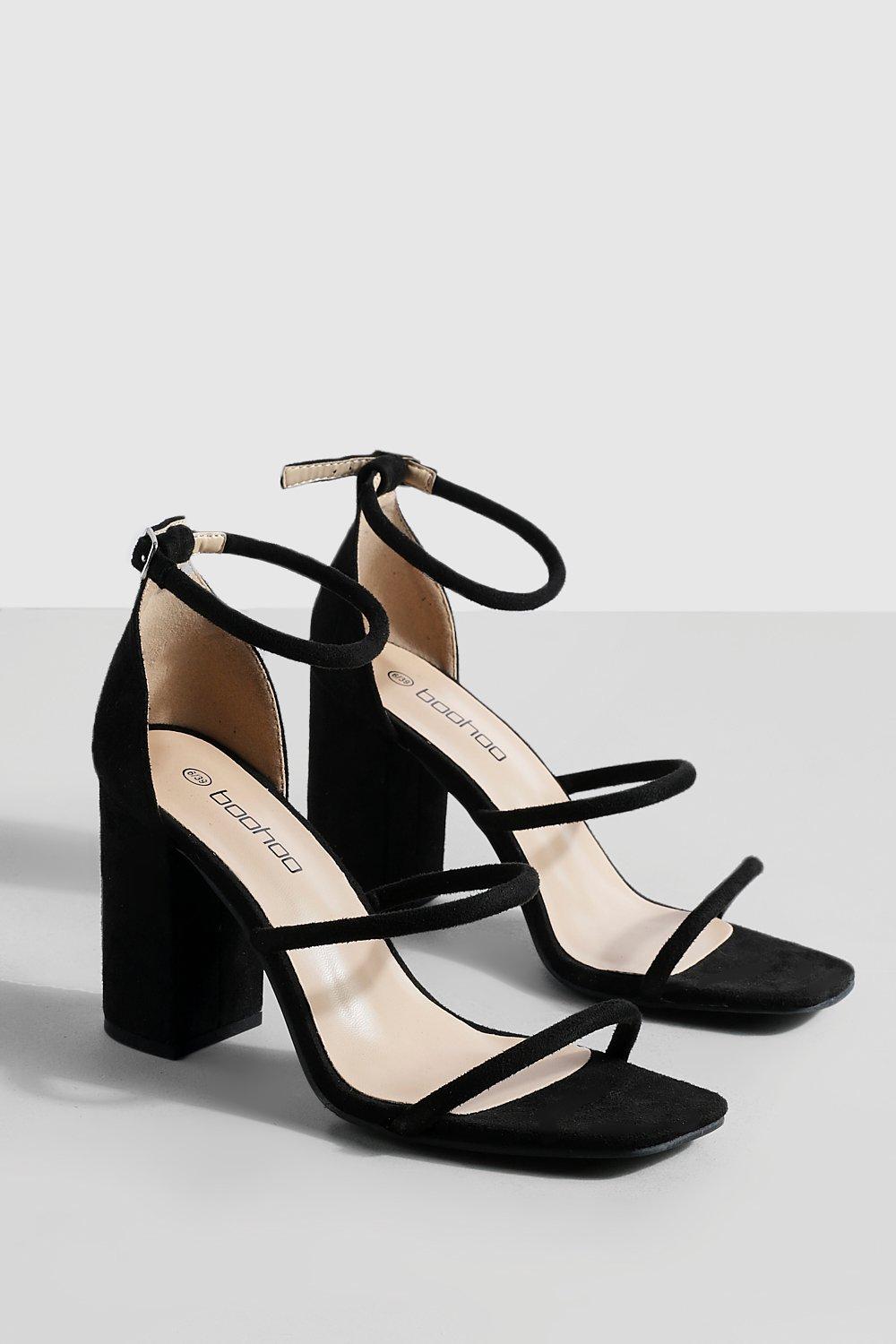 Black ankle strap block best sale heel sandals