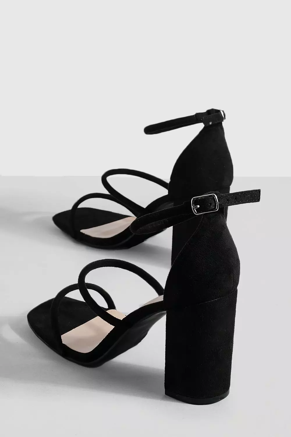Black Wide Fit Triple Strap Block Heel Sandals alternative image
