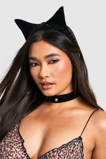 Halloween Cat Ears And Collar black