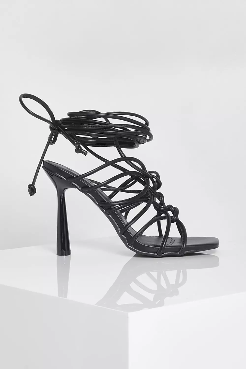 Black hot sale caged stilettos