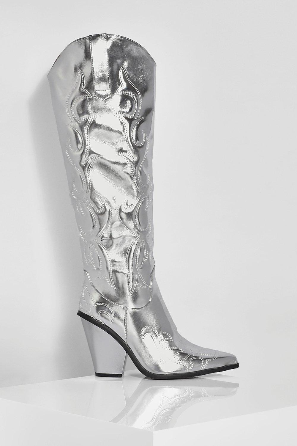 silver cowboy boots