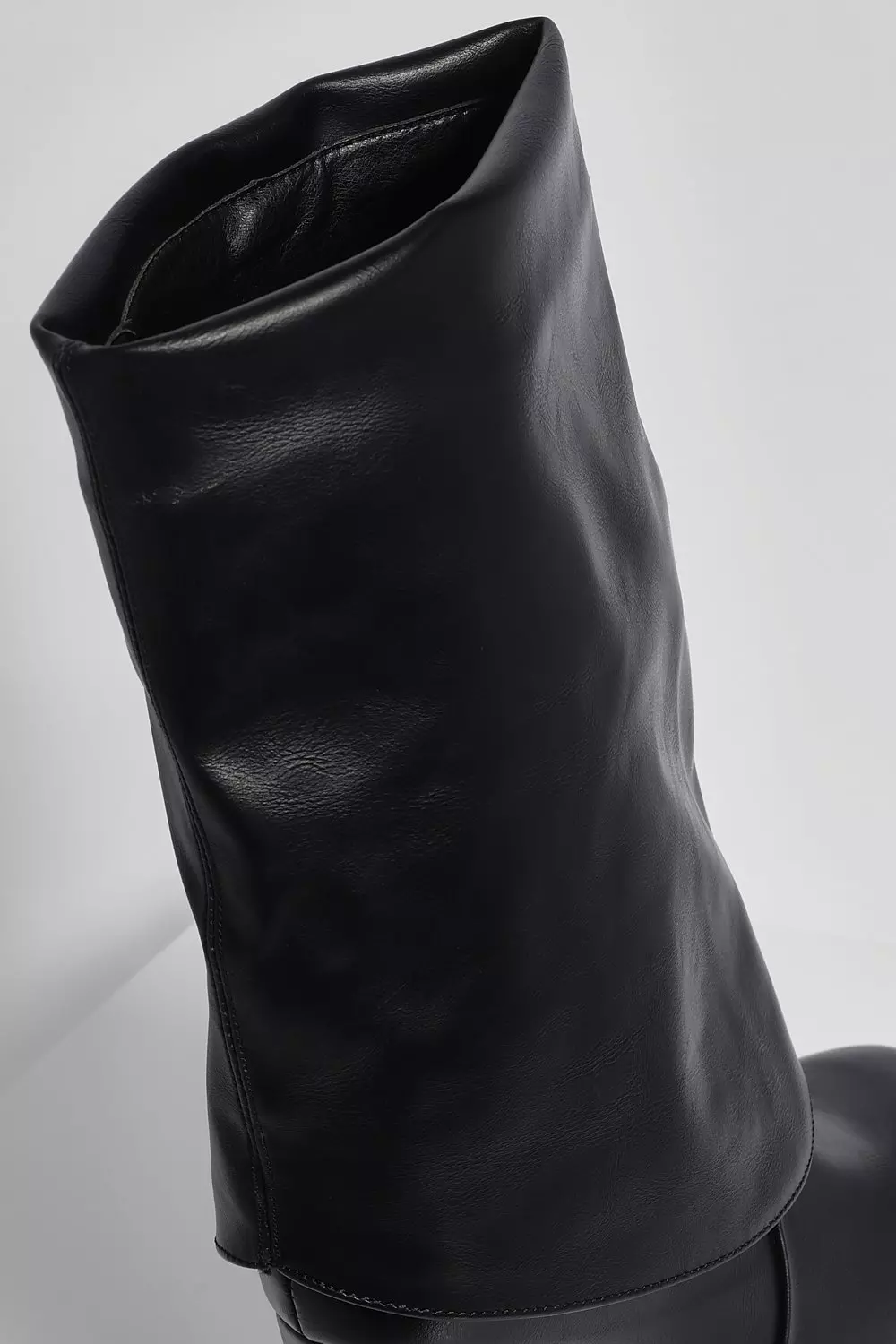 Black Fold Over Block Heel Knee Boots alternative image