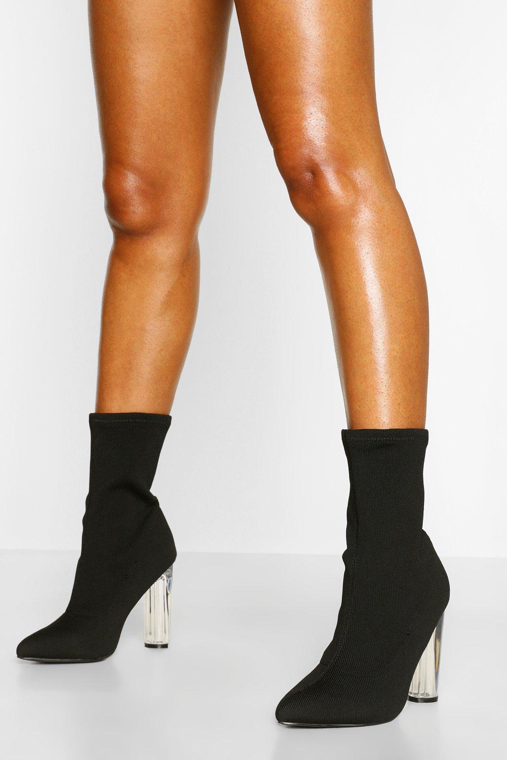 bottines chaussettes talon carré