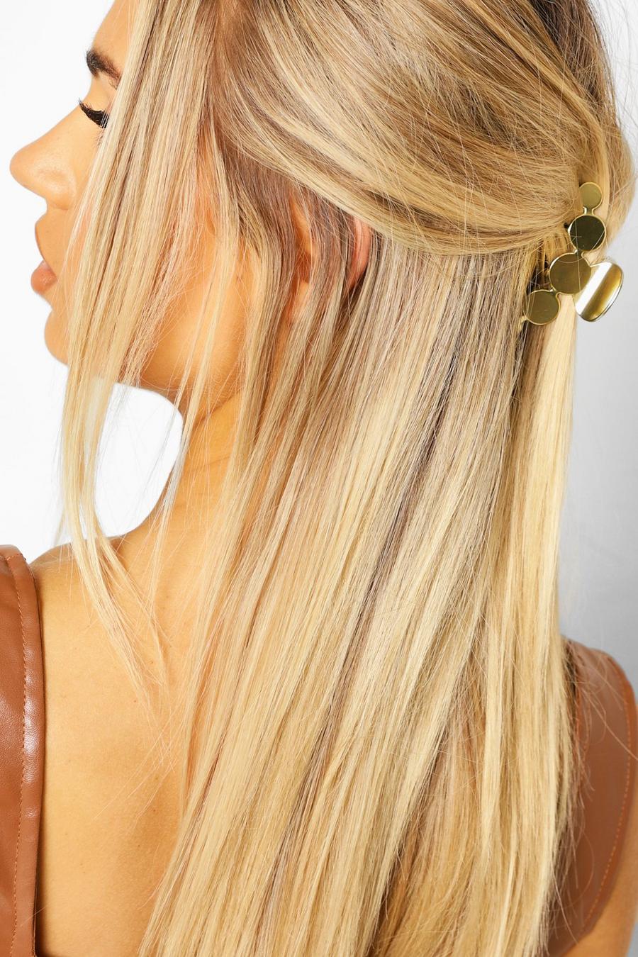 Gold Metal Disk Hair Clip image number 1