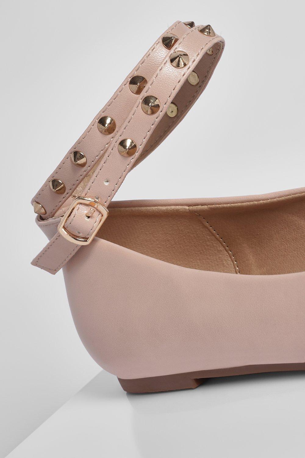 Nude ankle strap on sale flats