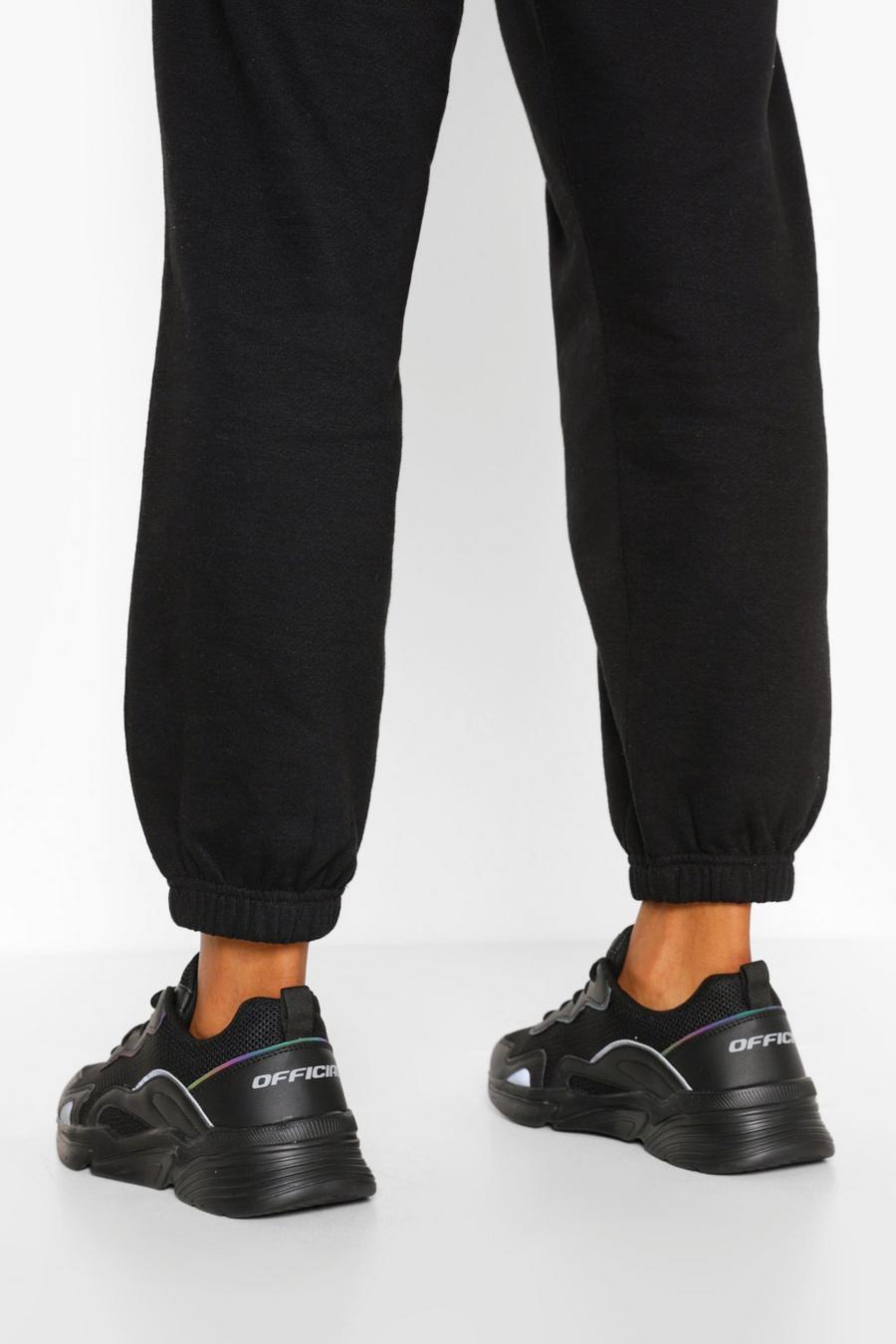 שחור נעלי ספורט עבות עם פסים דקים מחזירי אור image number 1