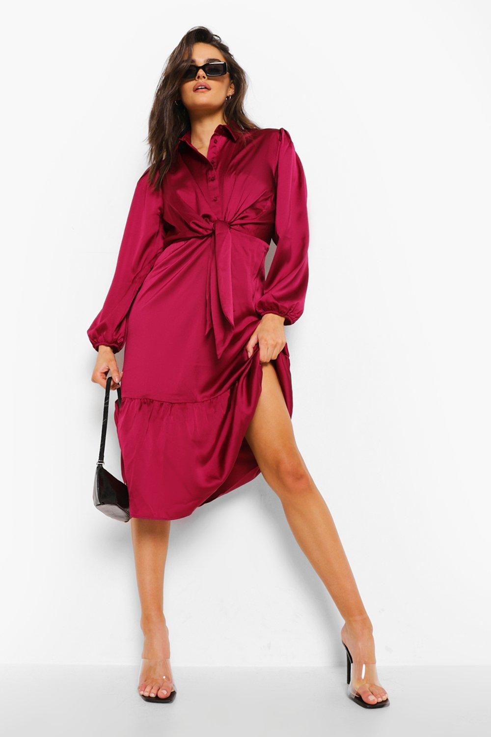 Boohoo midi outlet shirt dress