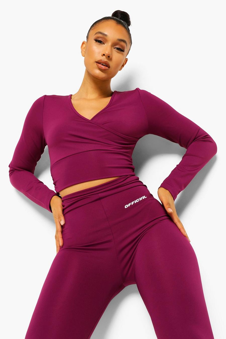 Plum Wrap Front Active Top image number 1