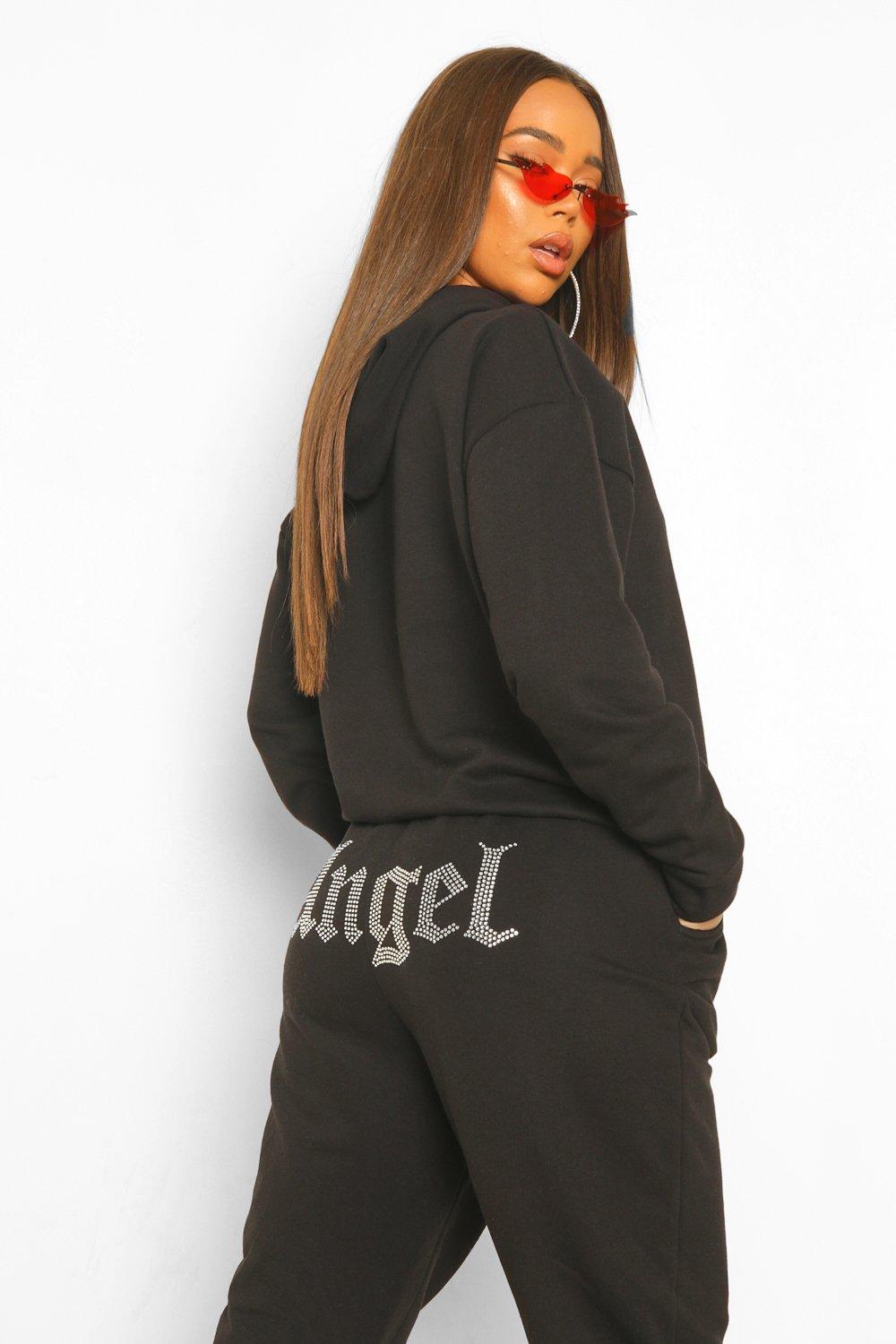 Angel Rhinestone Oversized Hoodie