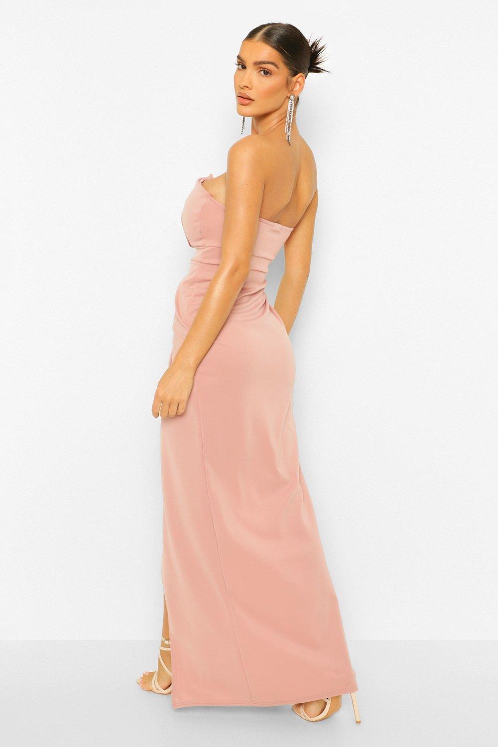 Boohoo pink hot sale maxi dress