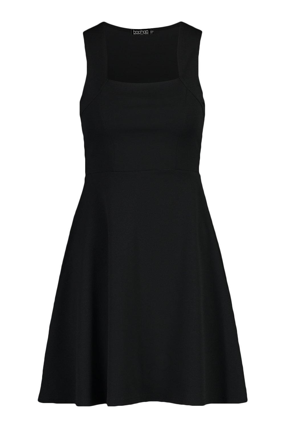 Boohoo square neck skater dress on sale