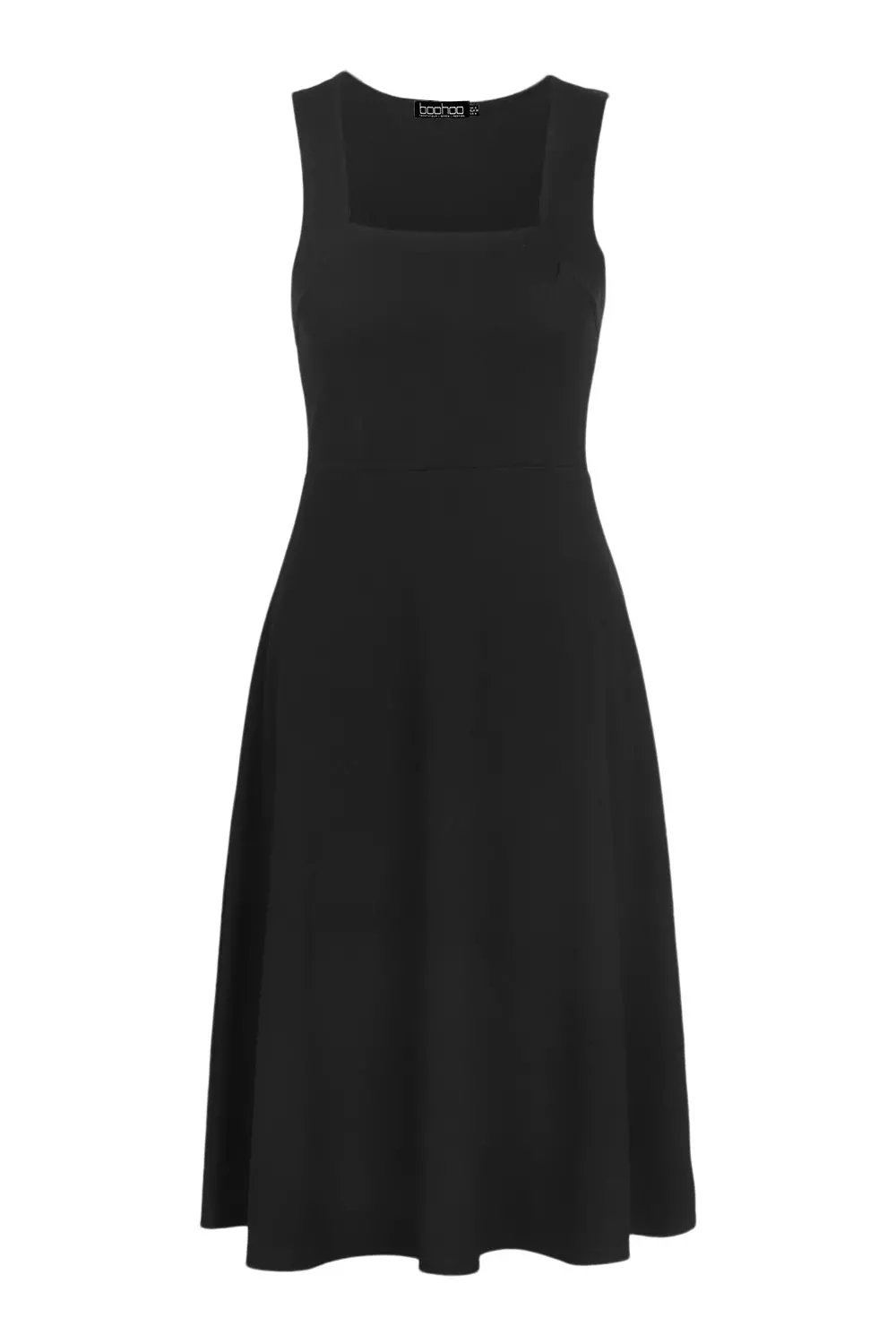 Boohoo square neck midi skater outlet dress