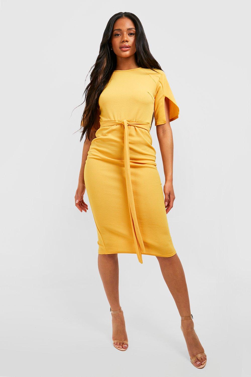 Split sleeve detail hot sale wiggle midi dress