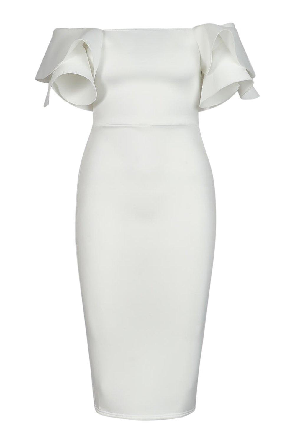 White scuba 2024 midi dress