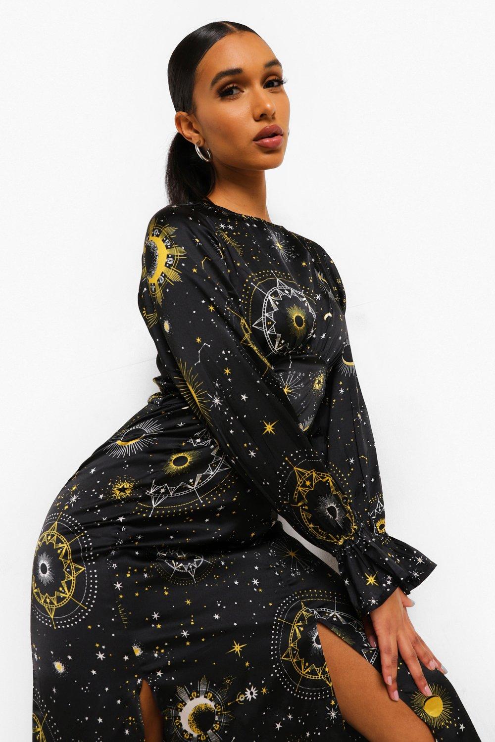 Moon and clearance stars print dress