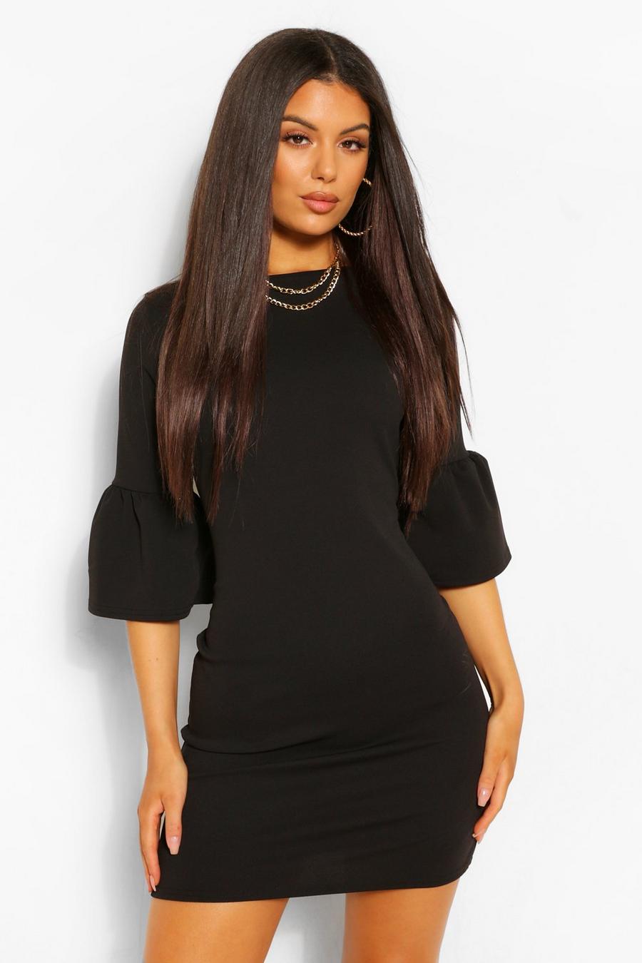 Ruffle Sleeve Fitted Waist Shift Dress image number 1