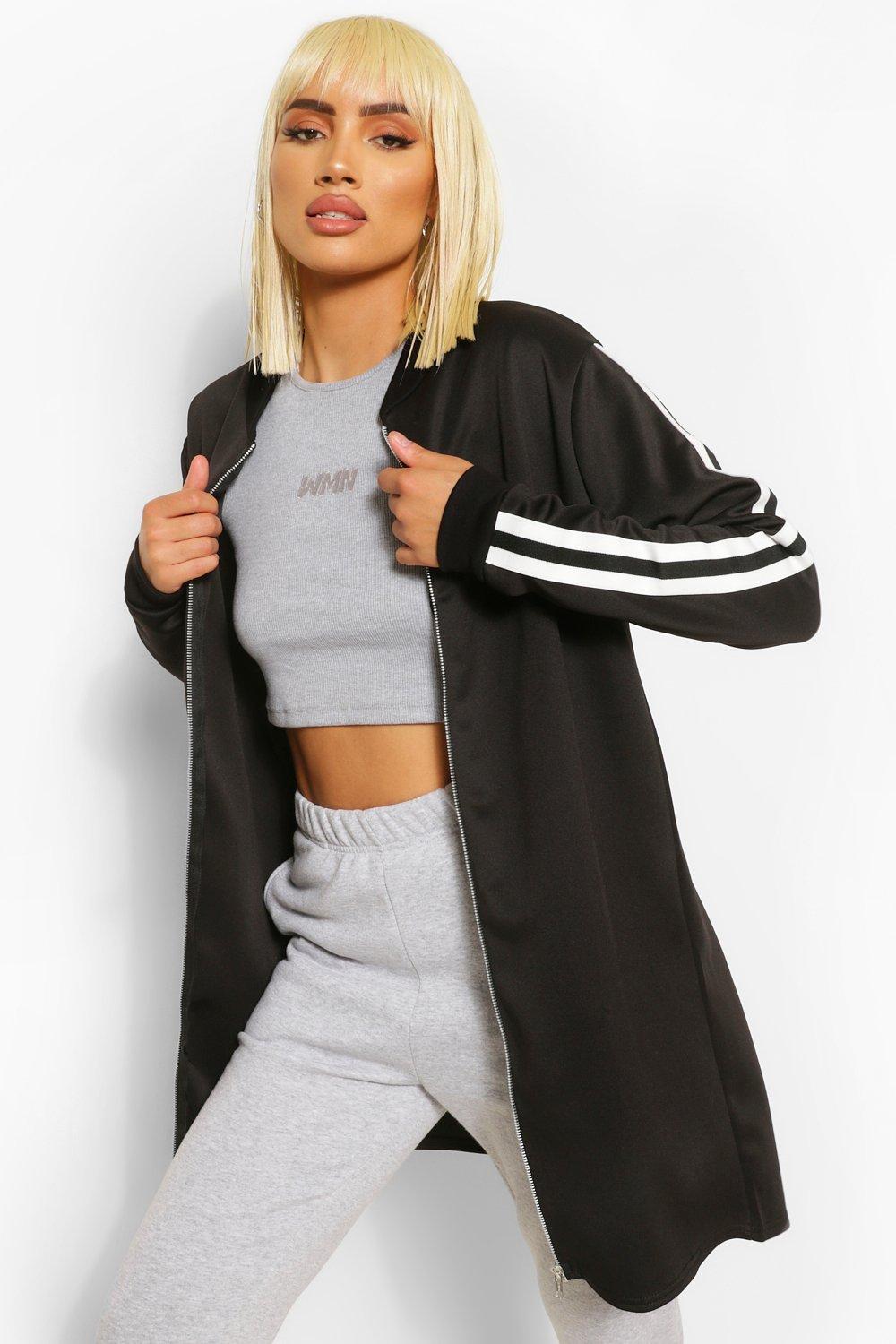 Adidas longline cheap bomber jacket