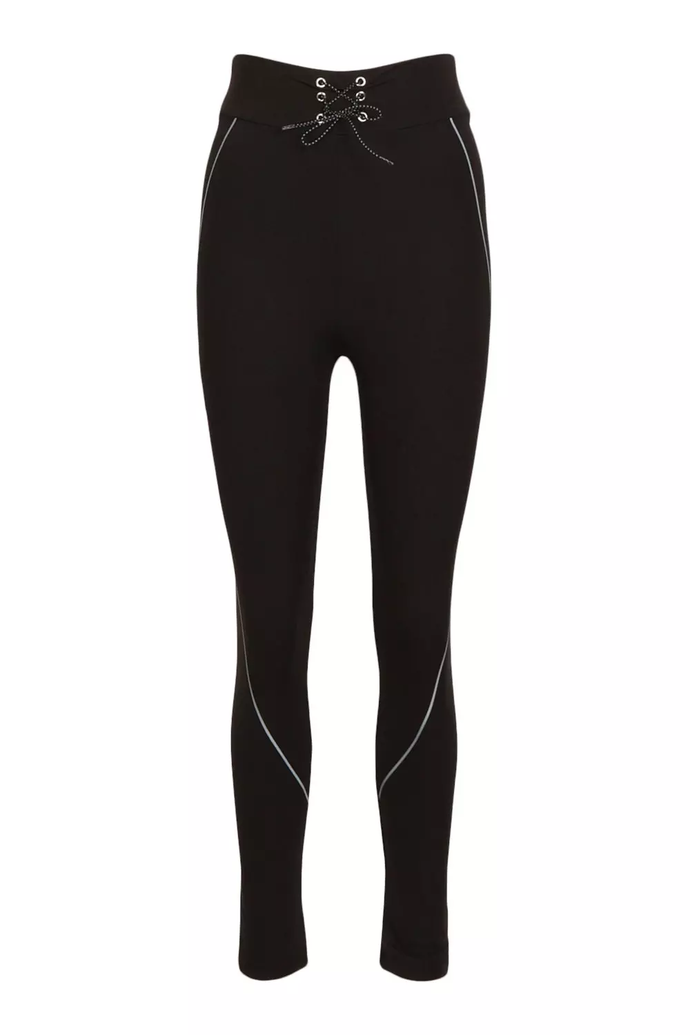 Black Reflective Piping Active Leggings alternative image