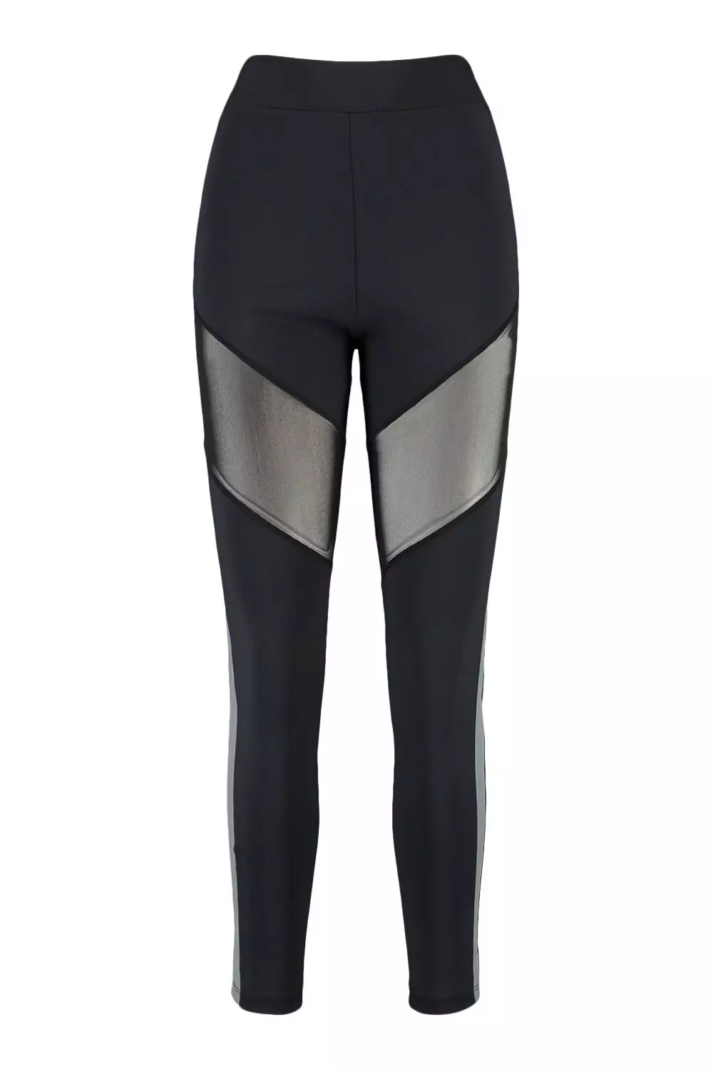 Black Reflective Tape Mesh Active Leggings alternative image