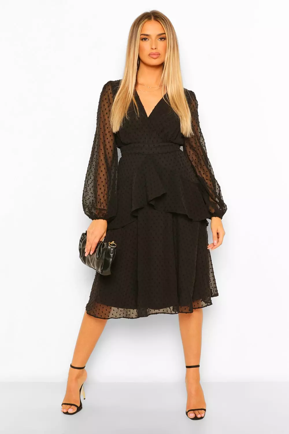 Megan chiffon shop midi dress