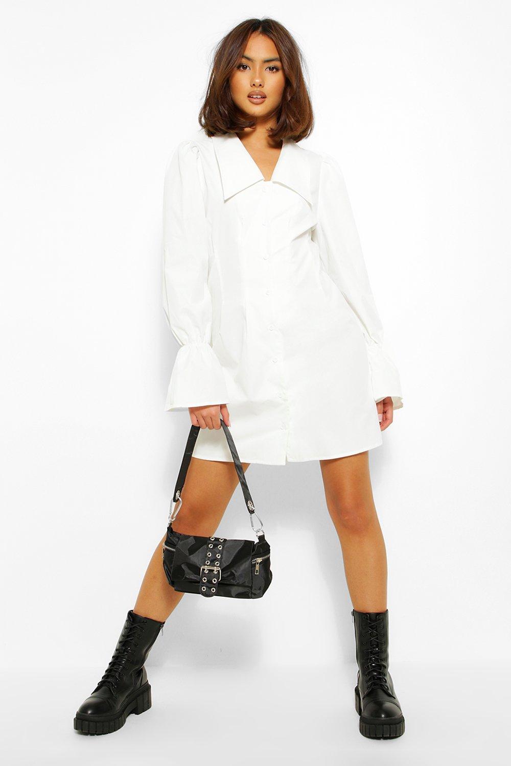Oversized collar shirt dress on sale