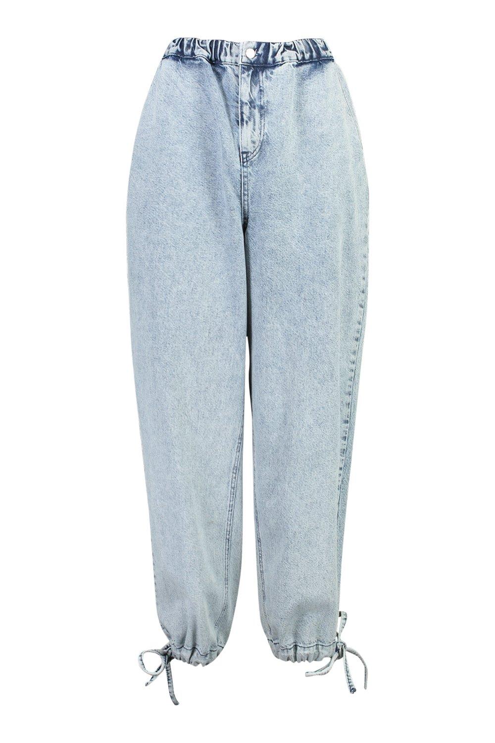 cuffed denim joggers