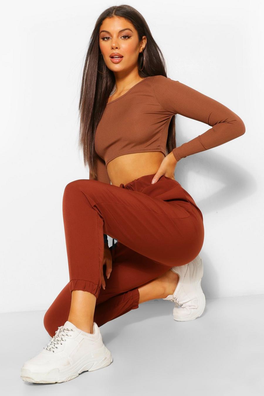 Chocolate Woven Track Pants image number 1