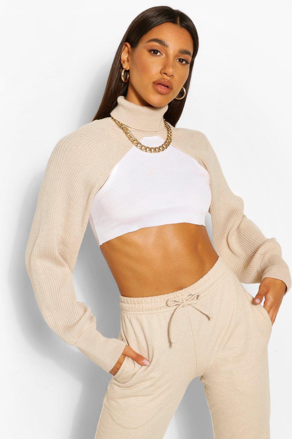 Roll Neck Knitted Sleeve Warmer boohoo