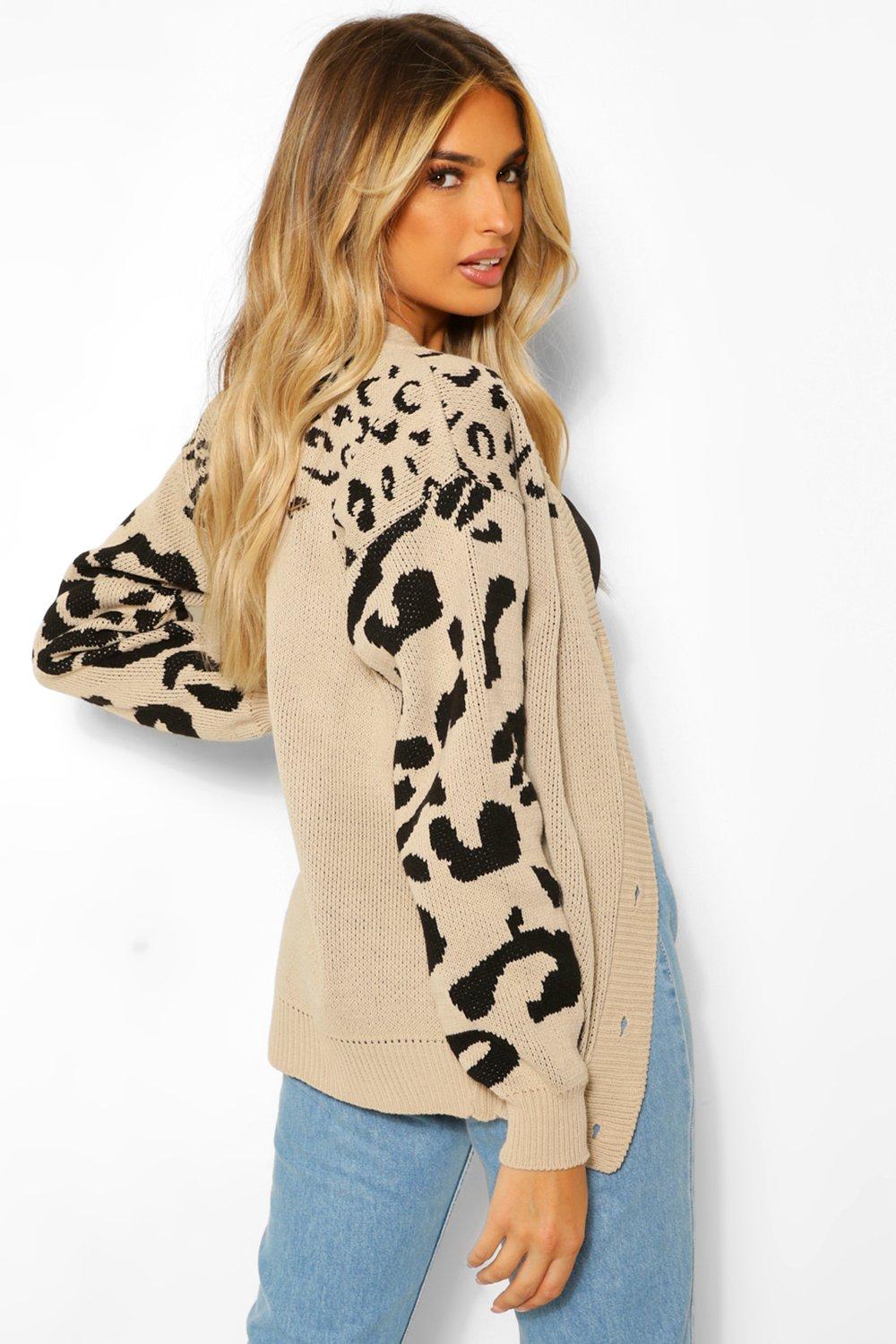 Boohoo shop leopard cardigan