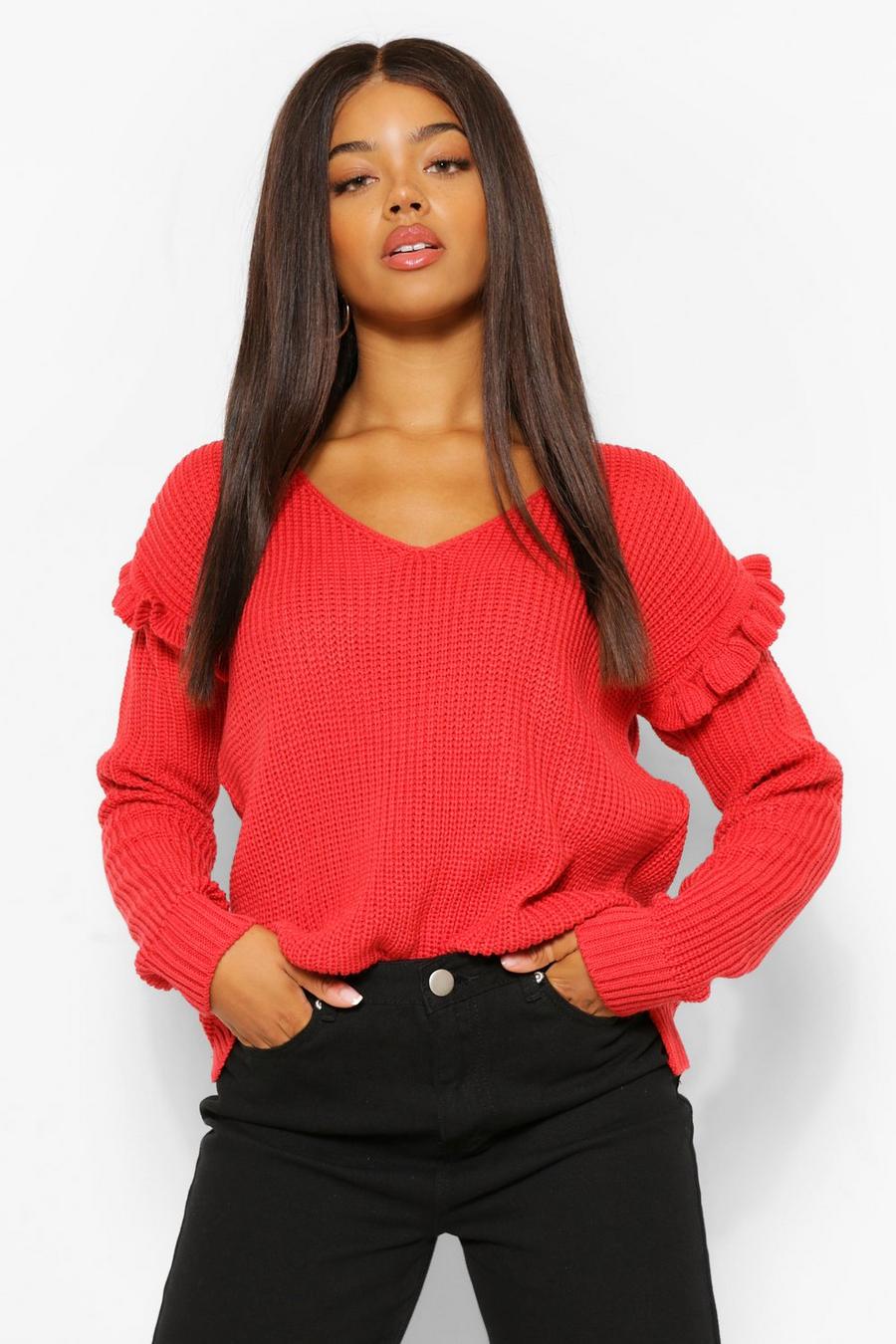 Coral Ruffle Sleeve Jumper image number 1