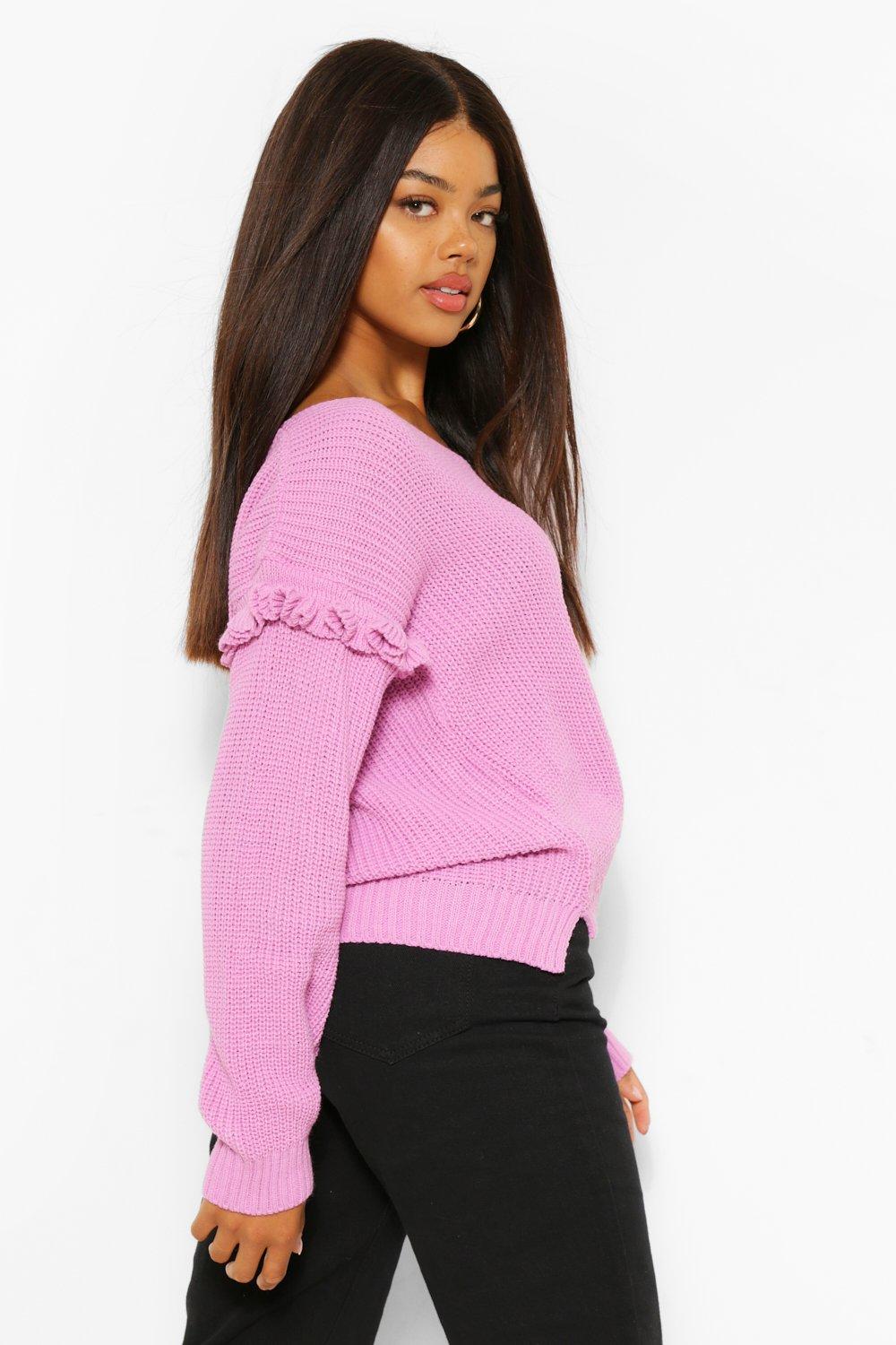 Ruffle bell outlet sleeve sweater