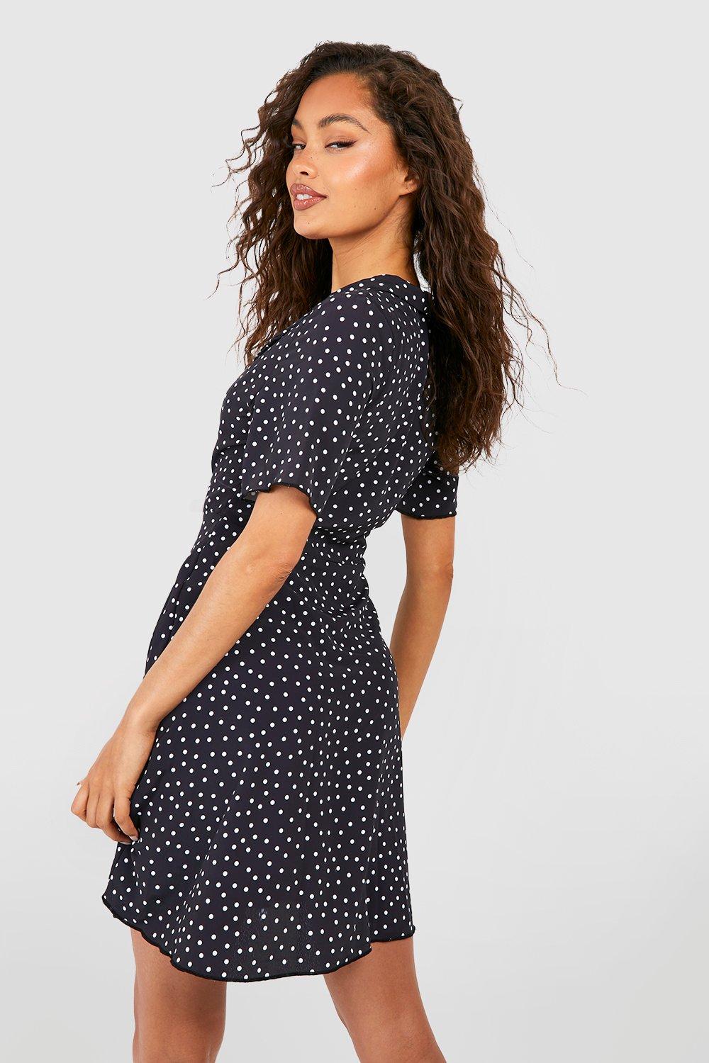 Black polka hotsell dot skater dress