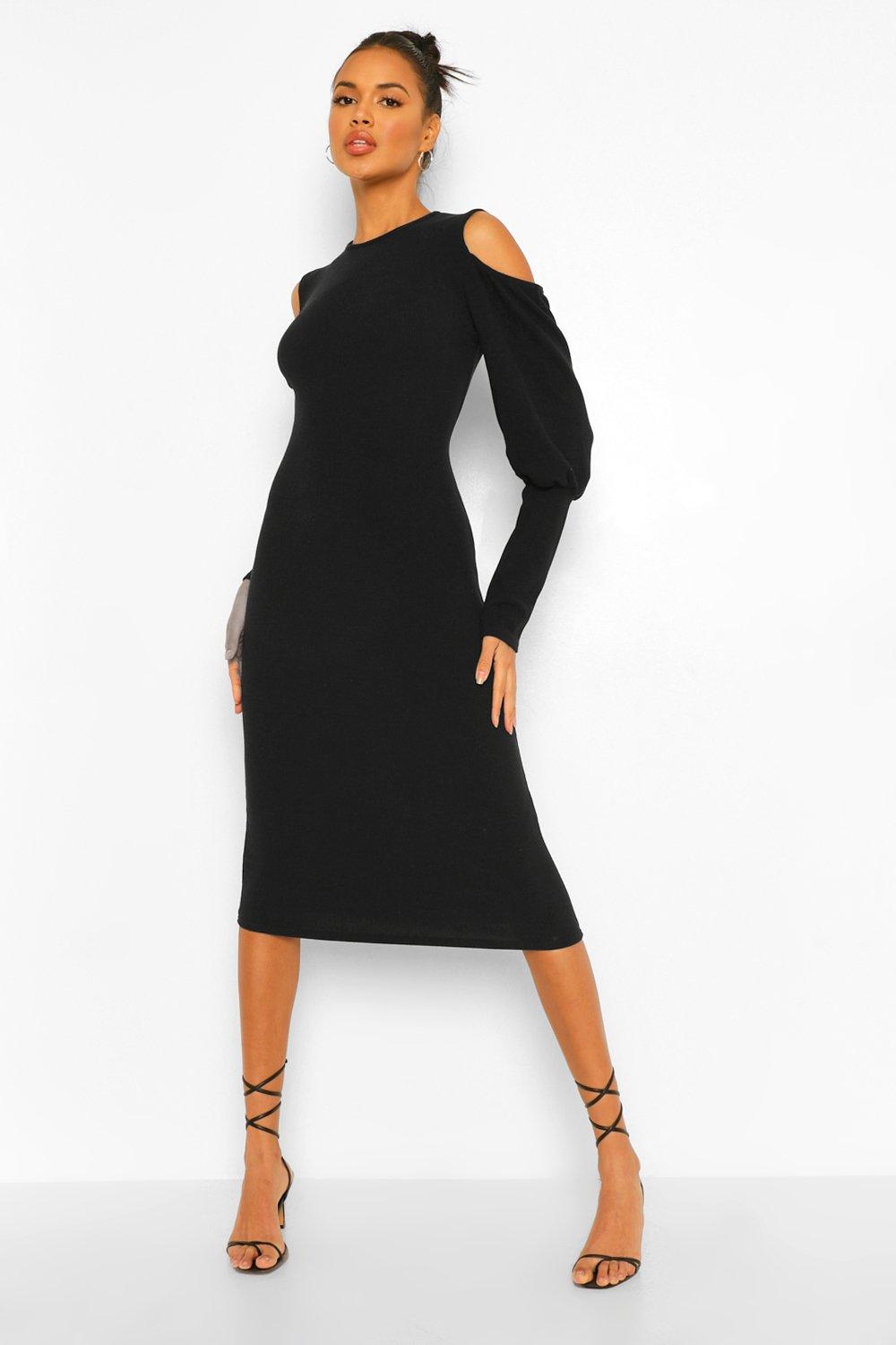 boohoo black cut out dress