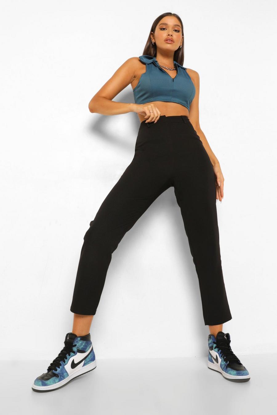 Black Tailored Tapered Pants image number 1