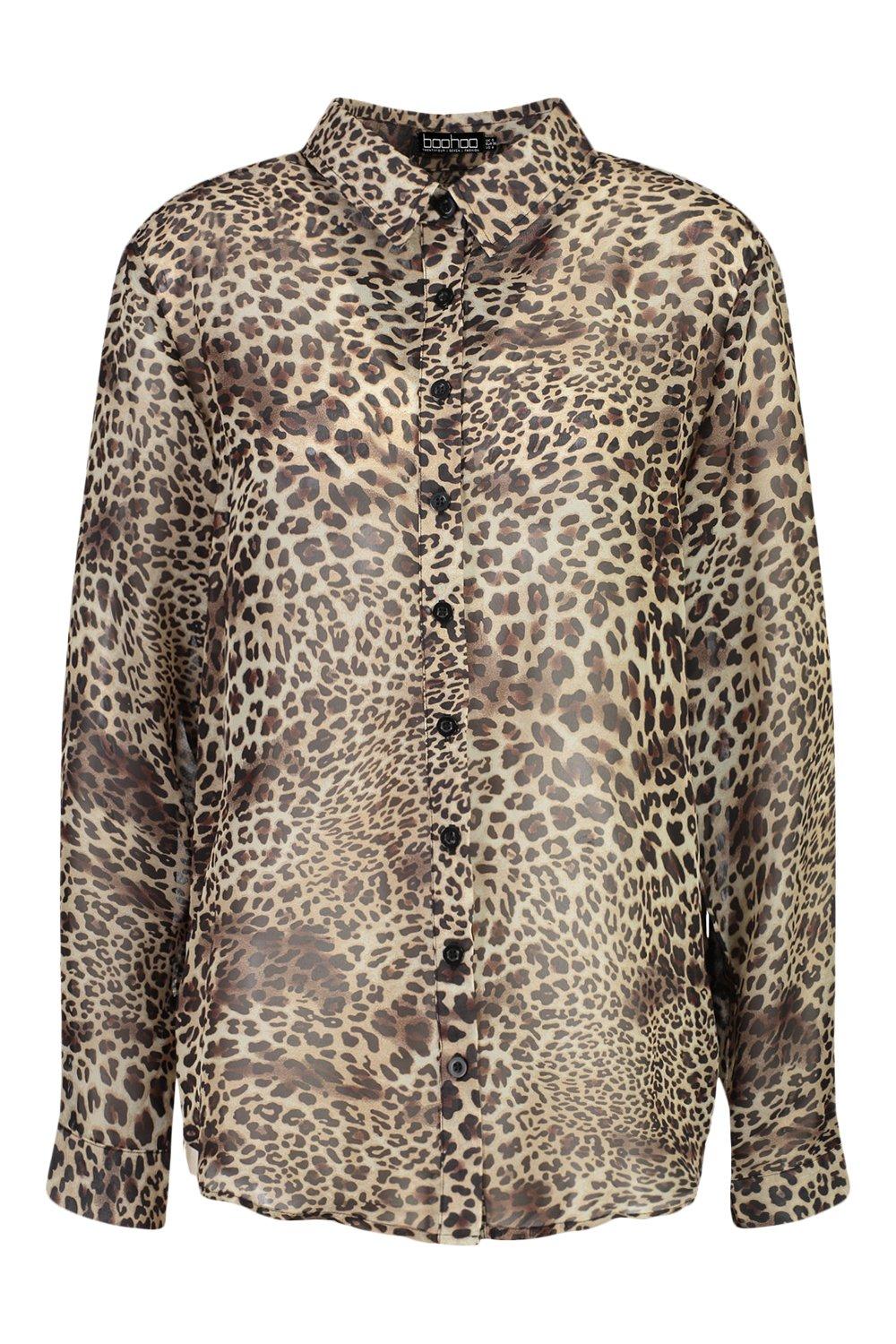 Leopard discount sheer shirt