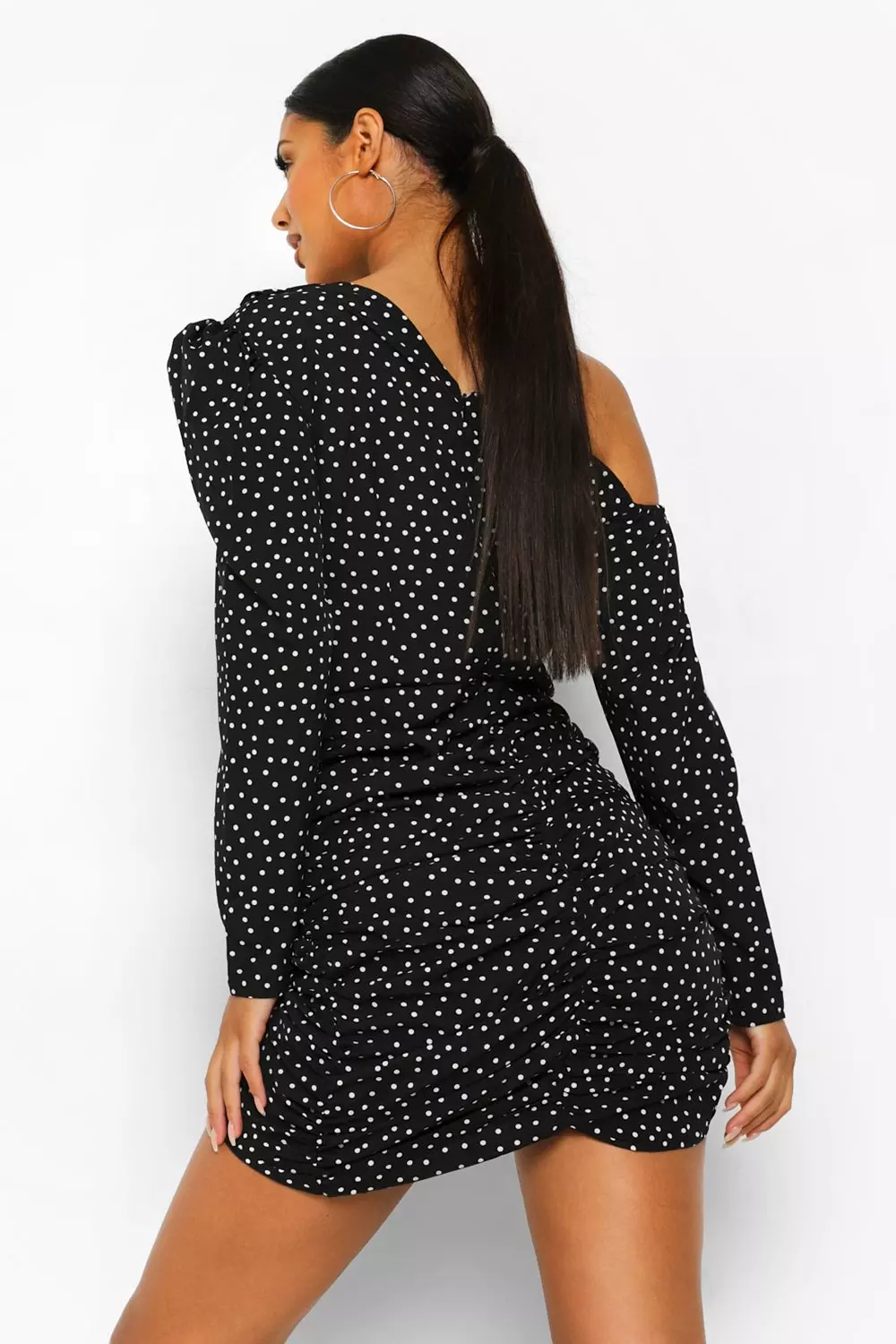 Black polka outlet dot asymmetric dress