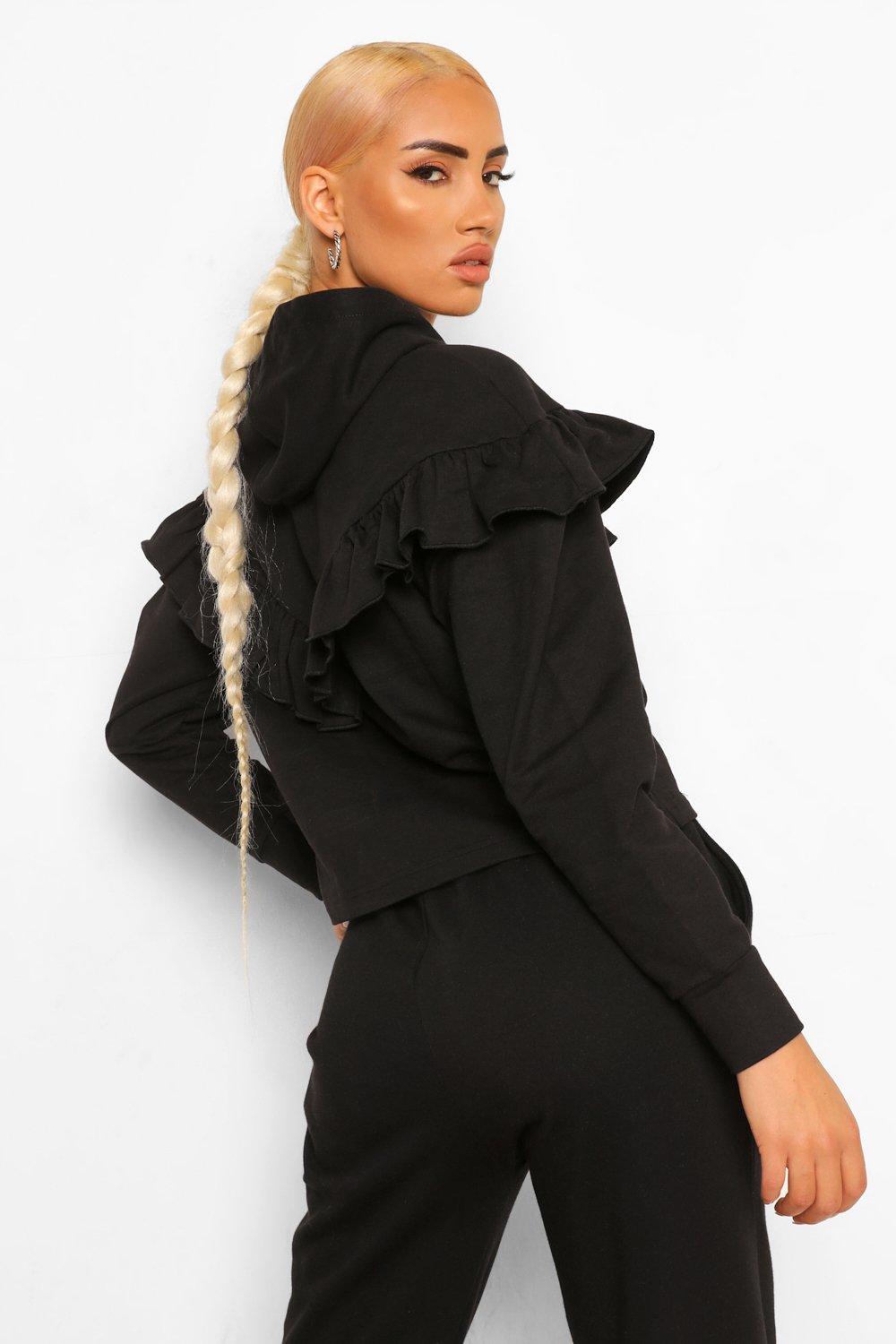 TIERED FRILL HOODIE ブラック TIERED FRILL HOODIE - BIRTHDAY BASH