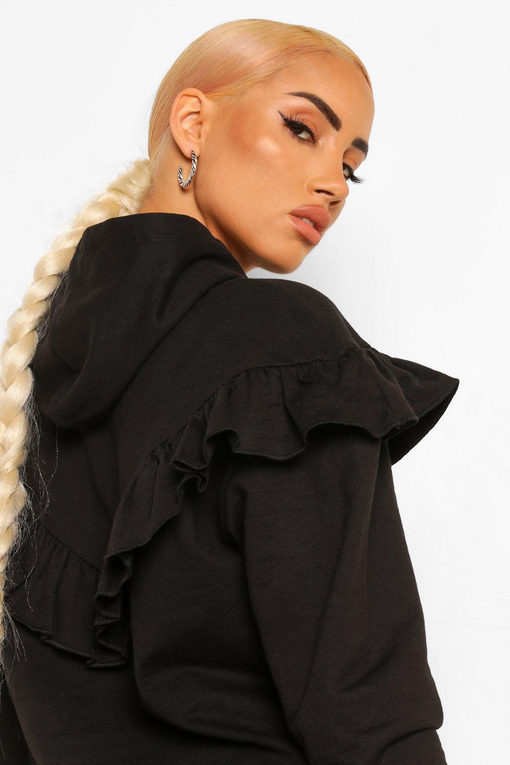TIERED FRILL HOODIE ブラック TIERED FRILL HOODIE - BIRTHDAY BASH