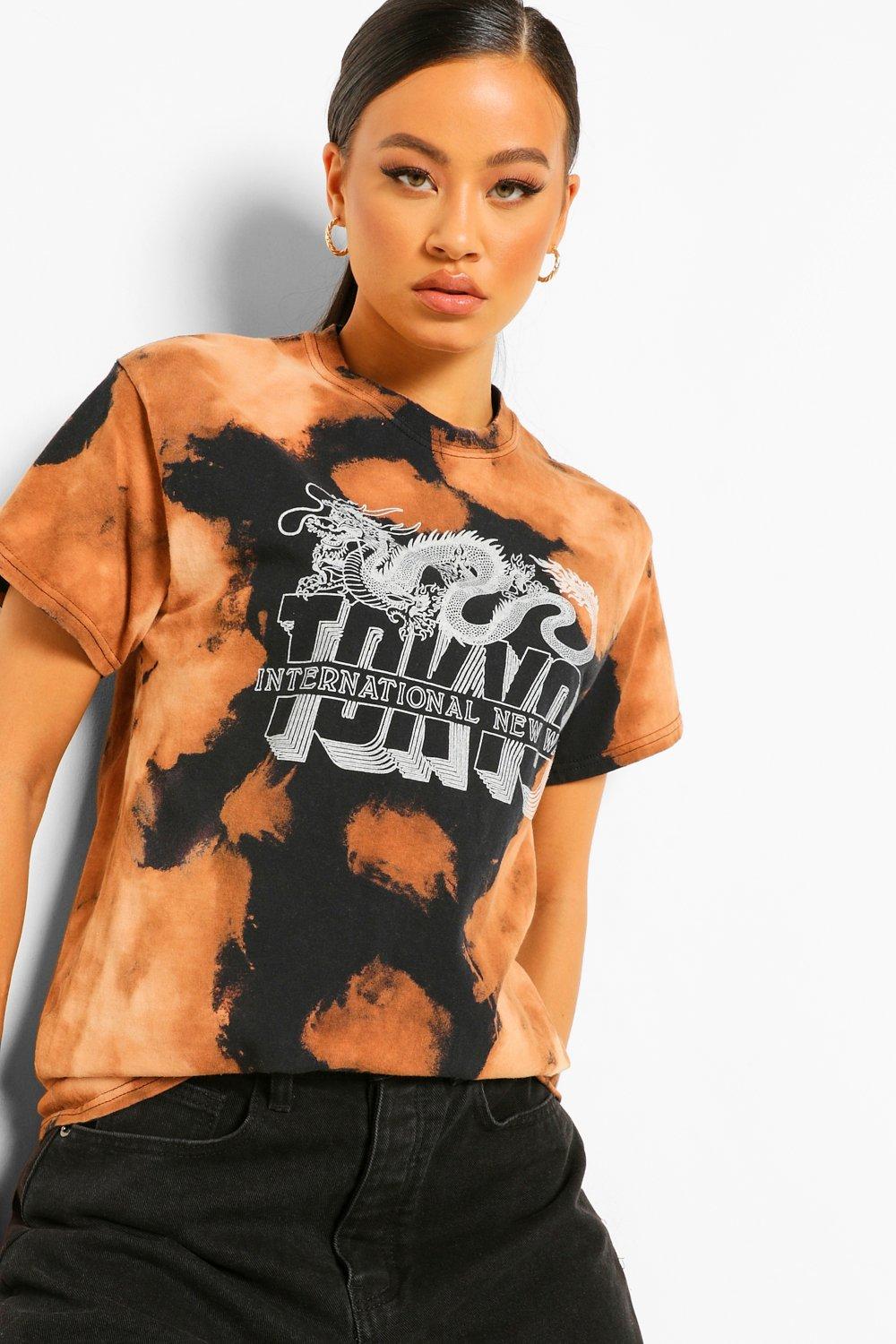 Camiseta desteñida mujer hotsell