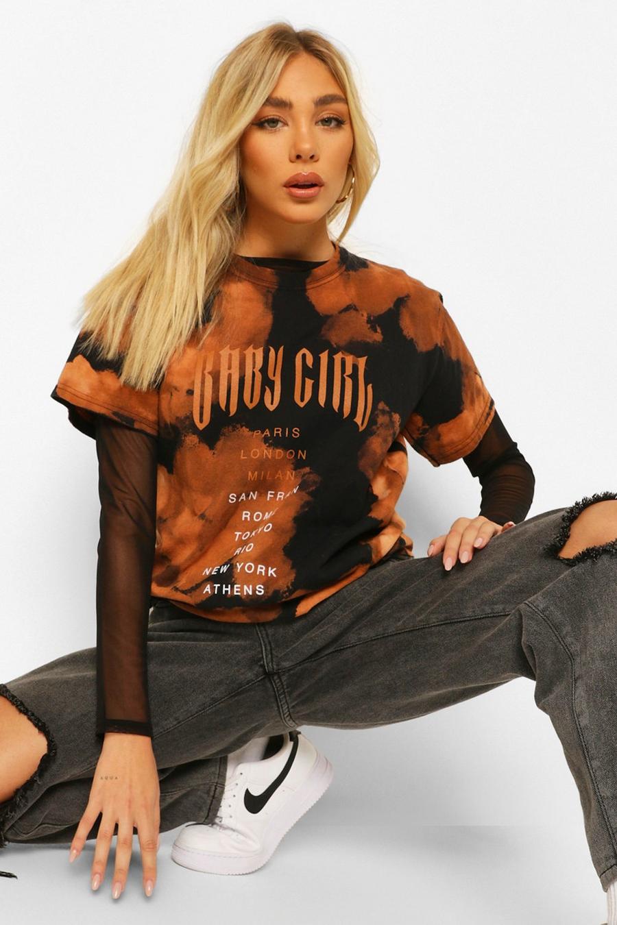 New York Girl T-Shirt - Black/Orange