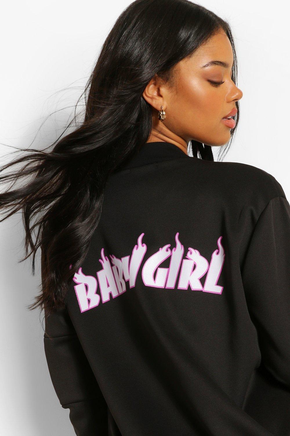 Bomber jacket with print on back store