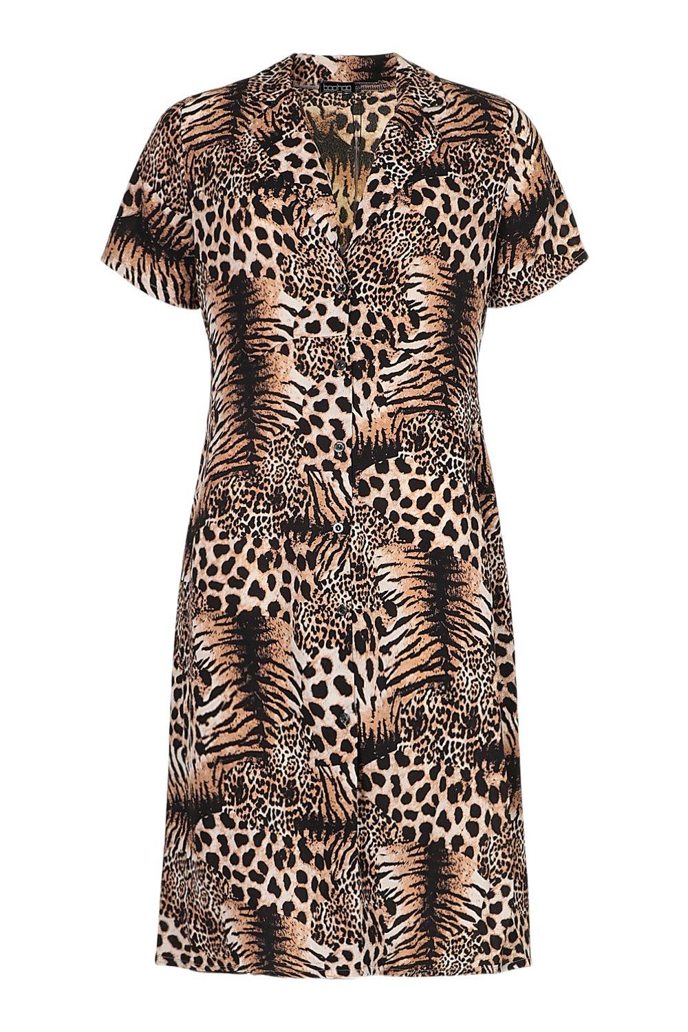 Fashion union animal print shift store midi dress