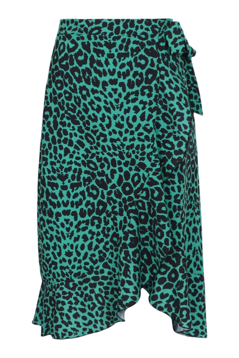 boohoo leopard print midi skirt