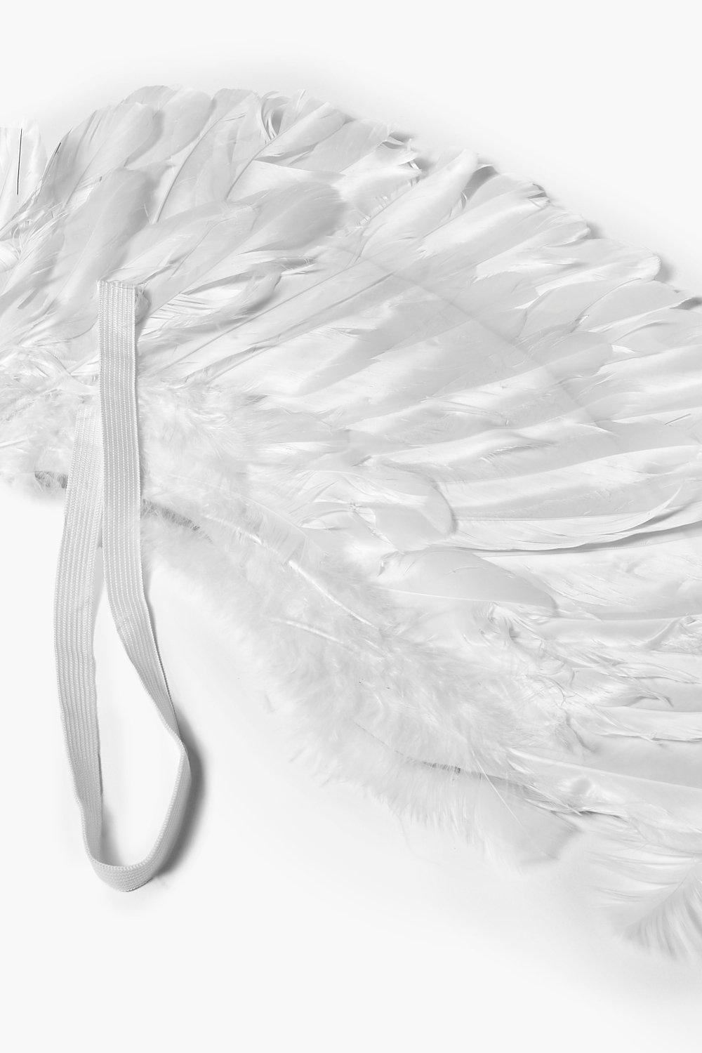 Ailes plumes d'ange avec serre-tête halo et baguette - Halloween