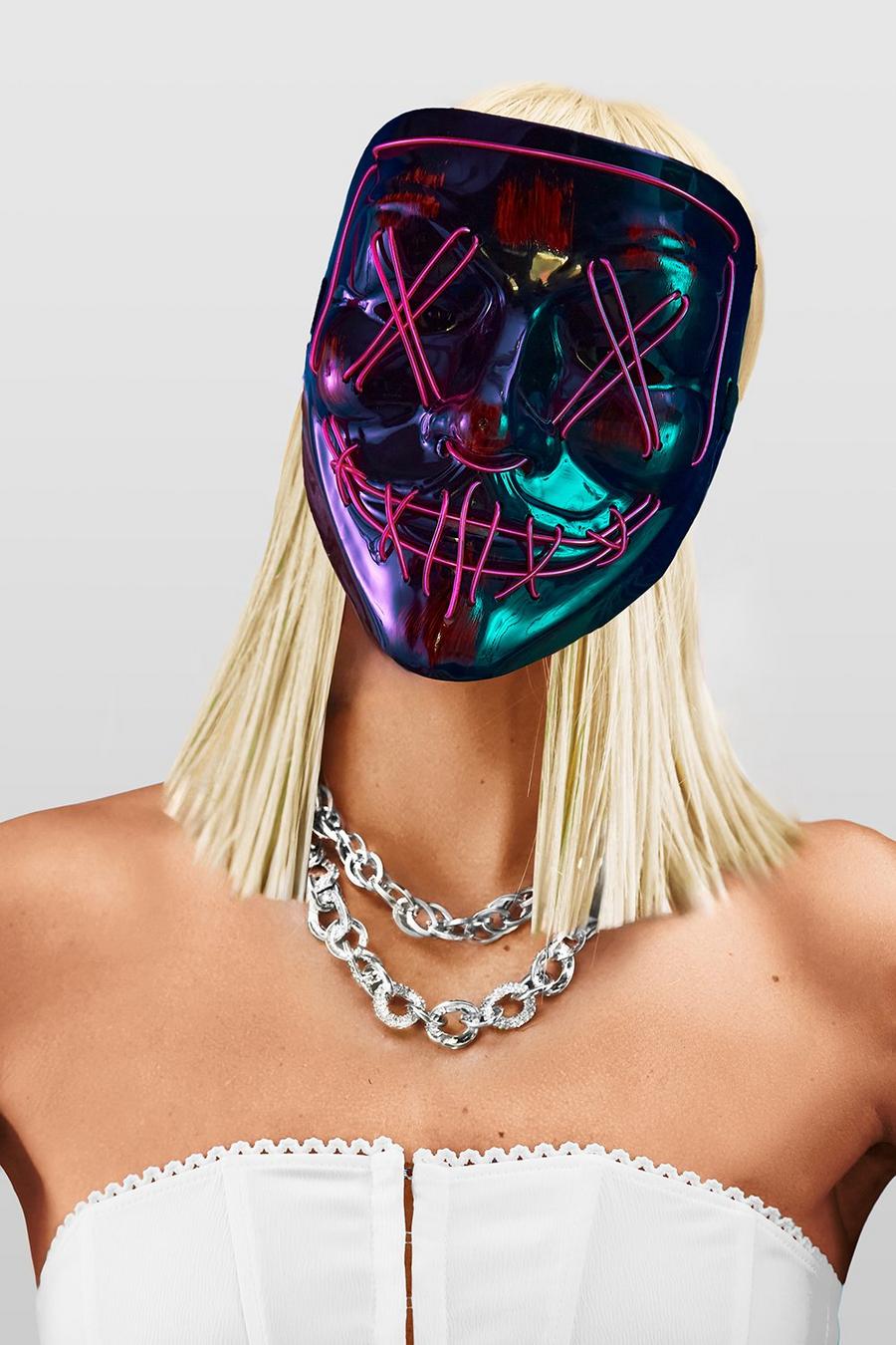 Pink Halloween The Purge LED Mask image number 1