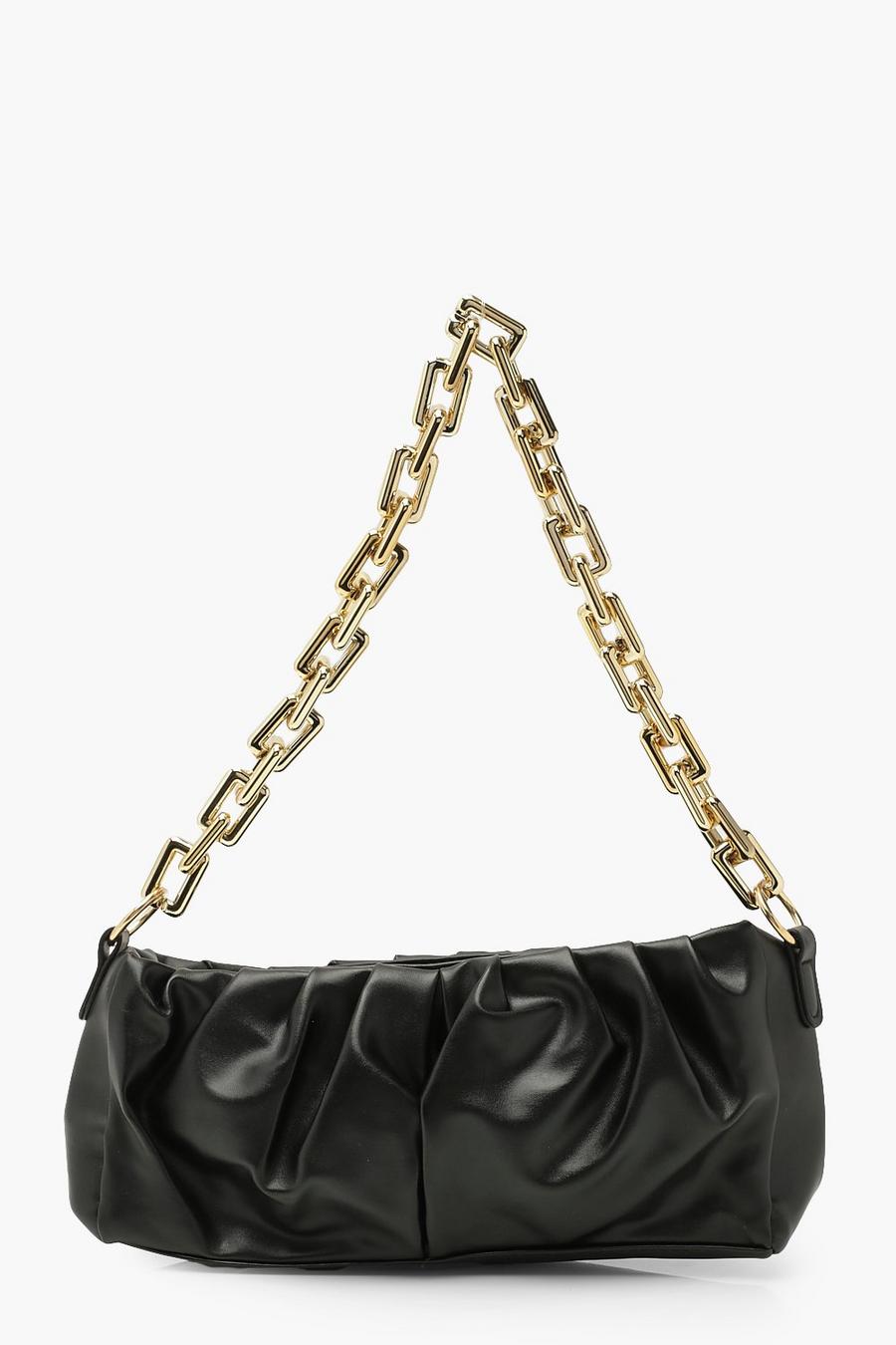Pu Extreme Rouched Chunky Chain Underarm Bag image number 1