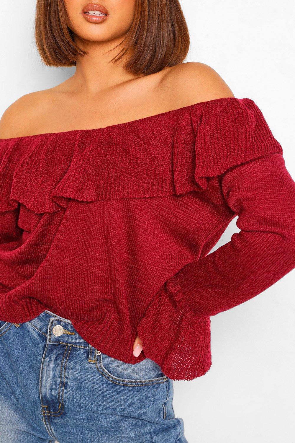 Off the shoulder on sale fine knit jumper