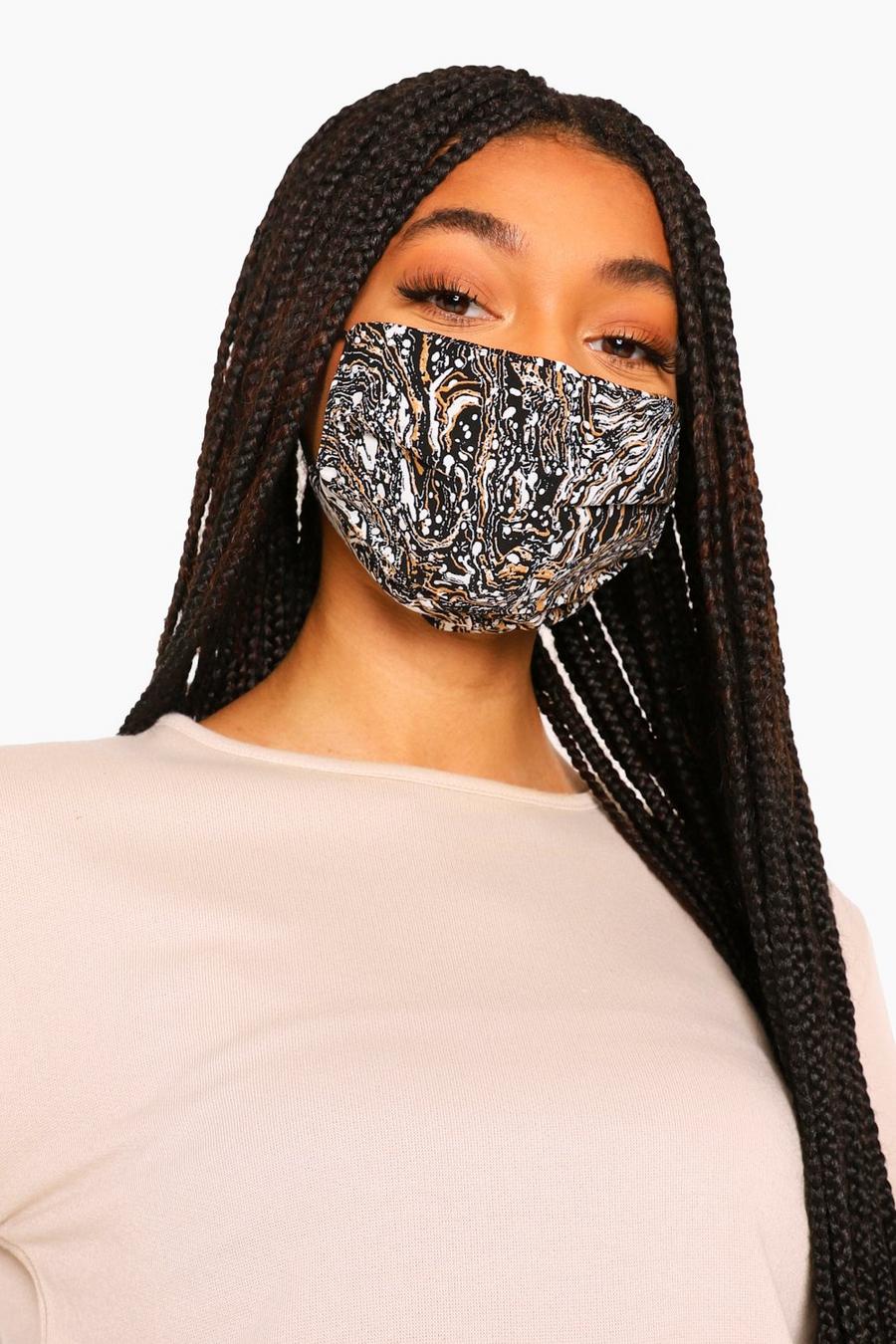Verstellbare Mode-Gesichtsmaske mit Marmor-Print image number 1