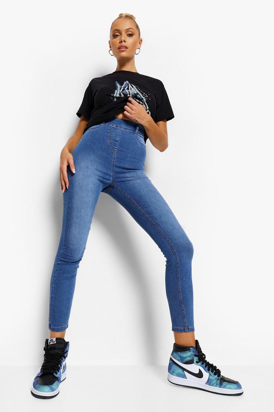 Mid blue טייץ ג'ינס בייסיק image number 1